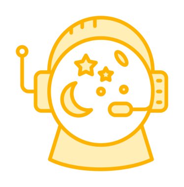 Beyaz arkaplanda Astronot Miğferi vektör çizimi