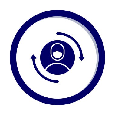 Ziyaretçi web simgesi, vektör illüstrasyonu geri getiriliyor