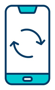 Smartphone Veri Eşzamanlamasının vektör çizimi 