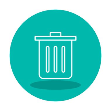 Çöp kutusu simgesi, çöp kutusu simgesi, renkli vektör illüstrasyonu