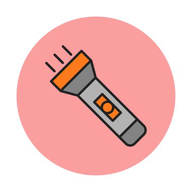 Seyahat fenerinin düz simgesi. Renkli vektör çizimi