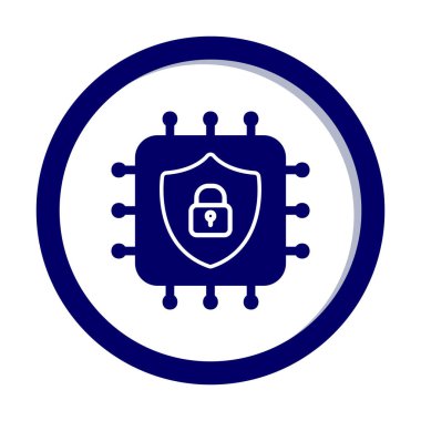 Basit Cpu simgesi, vektör illüstrasyonu