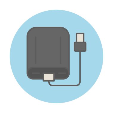 harici sabit disk simgesi, vektör illüstrasyonu basit tasarım