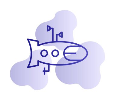 denizaltı simgesi web basit illüstrasyon