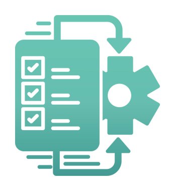 Çalışma akışı simgesi tasarımı, vektör illüstrasyonu                            