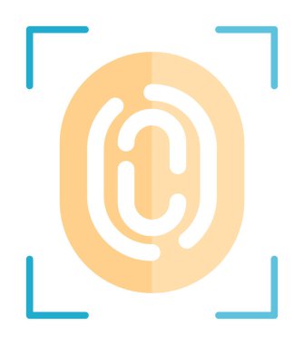 Parmak izi web simgesi vektör illüstrasyonu