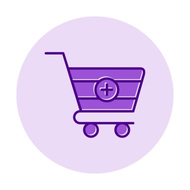 Cart alışveriş simgesine basit Ekle, vektör illüstrasyonu