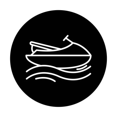 Deniz jeti kayağı ikonu. Web tasarımı için deniz jeti kayağı vektör simgesinin basit çizimi