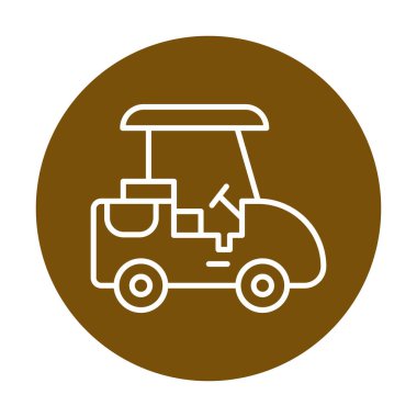 Golf Caddy simgesi, vektör illüstrasyonu