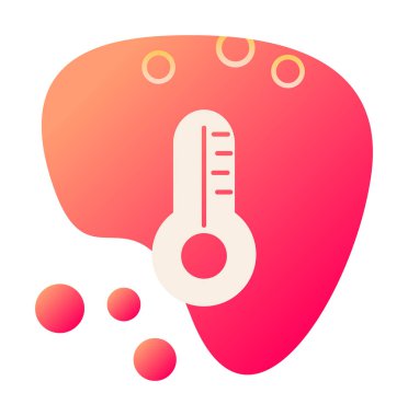 Arkaplanda termometre simgesi düz biçimi.