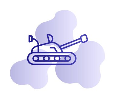 askeri tank simgesi, vektör illüstrasyonu 