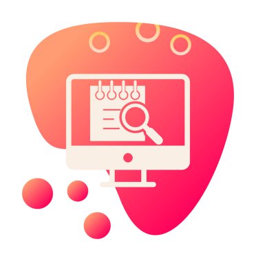 Bilgisayar simgesini ara. Bilgisayar ve büyüteç işareti. Bilgisayar sembol bul. 