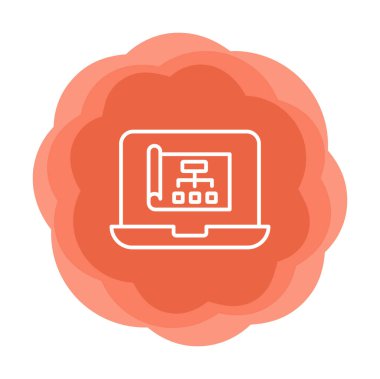 Dizüstü bilgisayar ekranındaki proje web simgesi, vektör illüstrasyonu