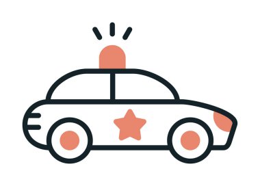 Polis araba simgesi. Vektör çizim