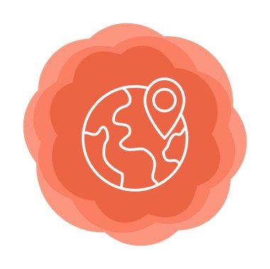 Basit Globe Konum simgesi, vektör illüstrasyonu