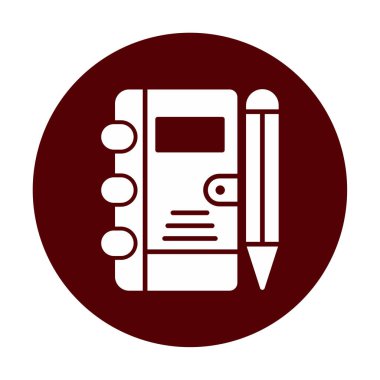 not defteri simgesi soyut arkaplan vektöründe izole edildi