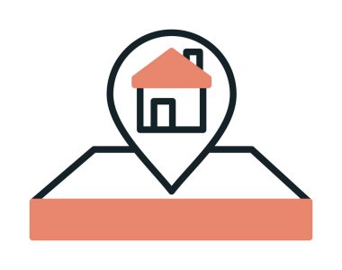 House Location Pin. Ev GPS sembolü, harita işaretleyici