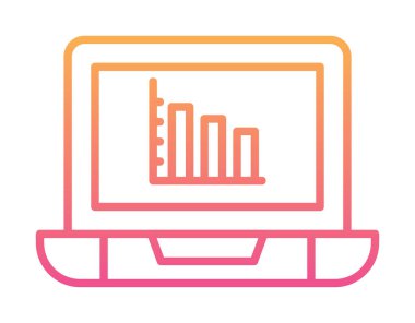 Çevrimiçi Bar Grafik simgesi vektör illüstrasyonu