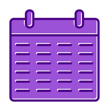 Takvim düzlüğü simgesi, vektör illüstrasyonu 