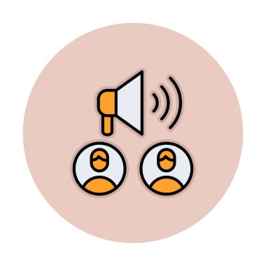 Kamu Tanıtım simgesi vektör illüstrasyonu