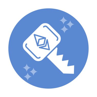 Ethereum anahtar simgesi, vektör illüstrasyon tasarımı