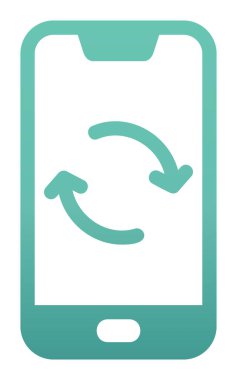 Smartphone Veri Eşzamanlamasının vektör çizimi 