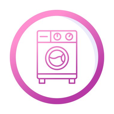 çamaşır makinesi simgesi, vektör illüstrasyonu