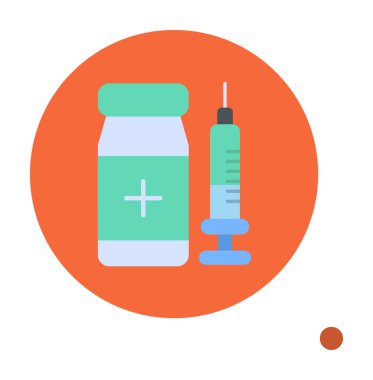 Basit Aşı Simgesi, vektör illüstrasyonu