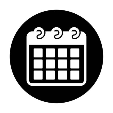 Takvim düzlüğü simgesi, vektör illüstrasyonu 