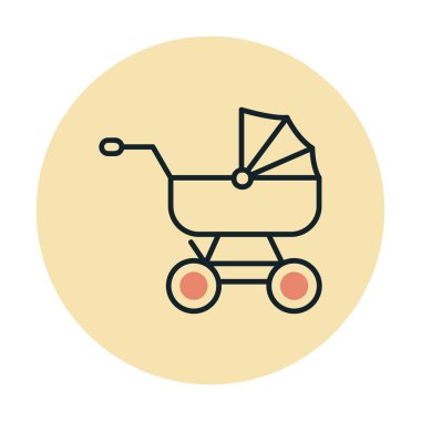 bebek arabası kutsal kişilerin resmi, vektör çizim 