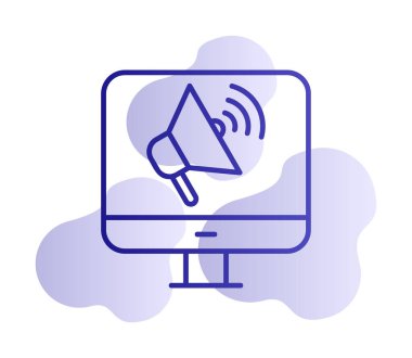 çevrimiçi pazarlama simgesi vektör illüstrasyonu 