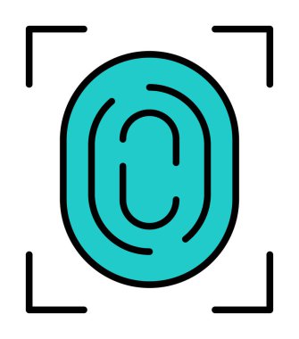 Parmak izi web simgesi vektör illüstrasyonu