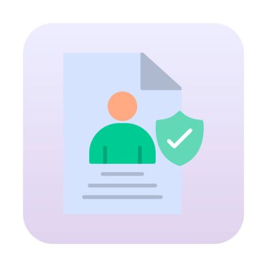 Veri güvenlik simgesi vektör illüstrasyonuna sahip kullanıcı