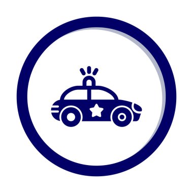 Polis araba simgesi. Vektör çizim