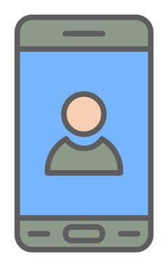 Mobil Kullanıcı simgesi vektör çizimi