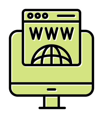 Alan Adı Kayıt Web simgesi vektör illüstrasyonu