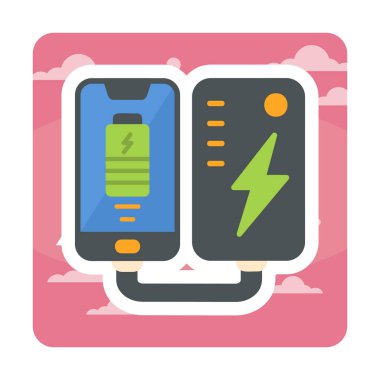 pil simgesi. renk çizgisi çizimi 