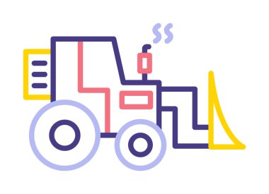 Buldozer simgesi vektör logosu illüstrasyonu