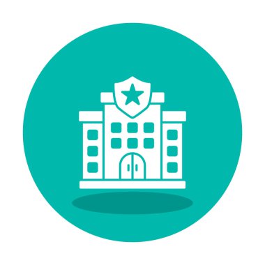 Polis karakolu simgesi, vektör illüstrasyonu basit tasarım