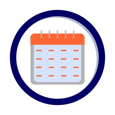 Takvim düzlüğü simgesi, vektör illüstrasyonu 