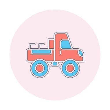 Canavar kamyon simgesi vektör illüstrasyonu