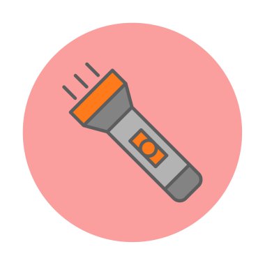 Seyahat fenerinin düz simgesi. Renkli vektör çizimi