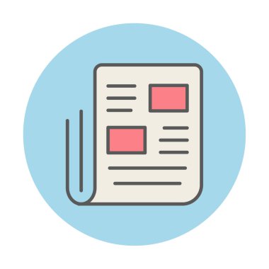 Haber kağıdı simgesi, vektör illüstrasyonu basit tasarım