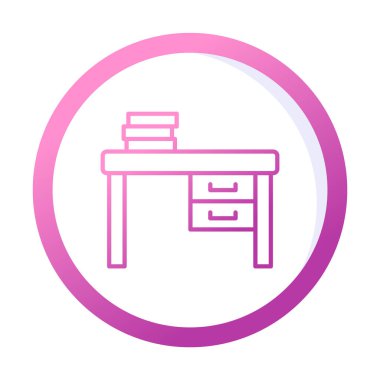 Çalışma masası simgesi, vektör illüstrasyonu basit tasarım