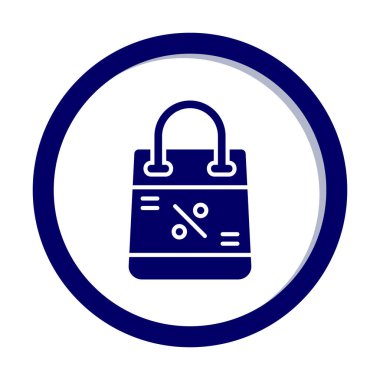 İndirim ve alışveriş çantası vektör çizgisi simgesi, satış konsepti                       