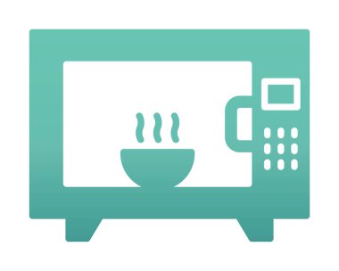 mikrodalga fırın ağı basit simge illüstrasyonu