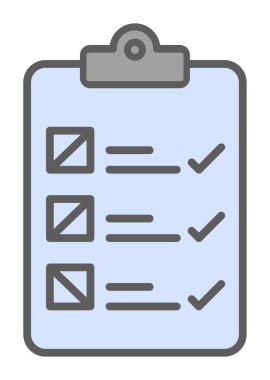 Kontrol listesi vektör simgesi modern basit vektör illüstrasyonu