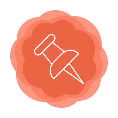 İğne simgesine bas. vektör illüstrasyonu