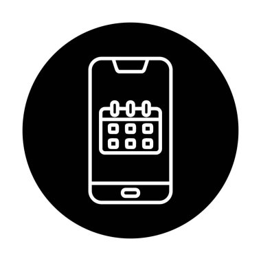 Beyaz arkaplanda Akıllı Telefon Takvim vektör çizelgesi