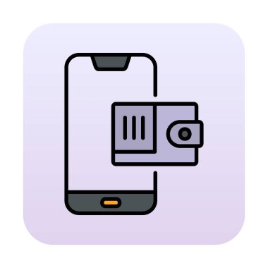 m-cüzdan vektör çizim tasarım ile Smartphone aygıtı